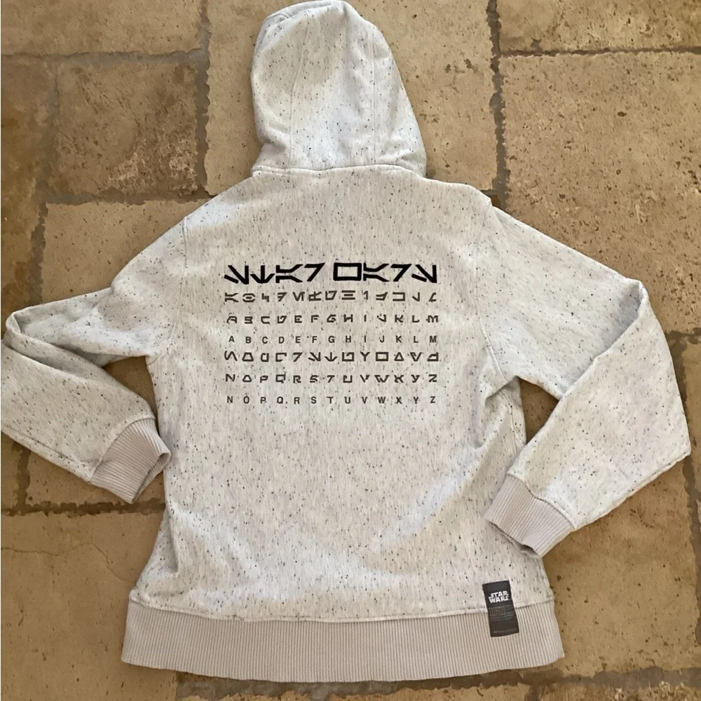 Disney Star Wars Youth L Hoodie Size w/ Aurebesh Writing on Back